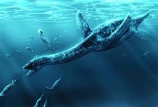 large underwater dinosaur