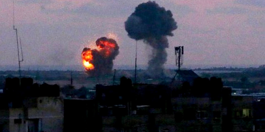 вертолетный удар по сектору Газа