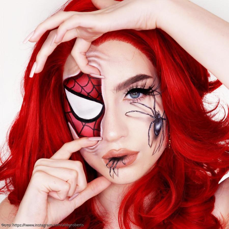 фантазийный макияж с пауком