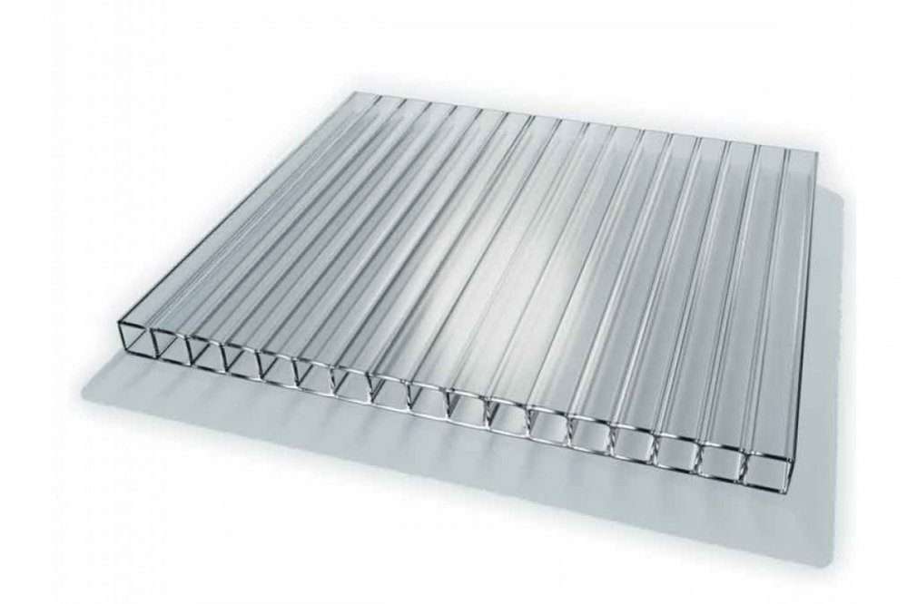 Сотовый поликарбонат 4мм прозрачный Рациональ (Rational) 2,1х6м/​12м (0,52кг/​м2)