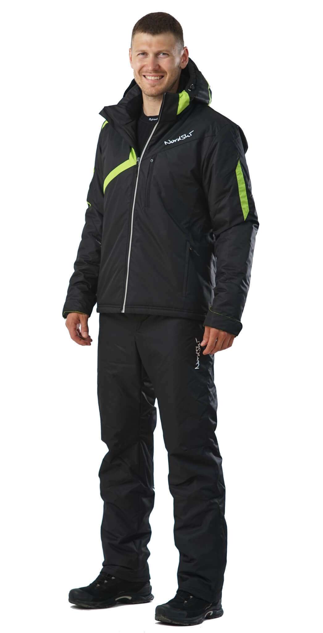 Nordski Premium мужской лыжный костюм черный-лайм