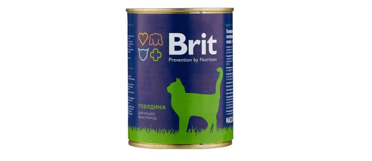 Влажный корм для кошек Brit с говядиной 340 г (паштет)
