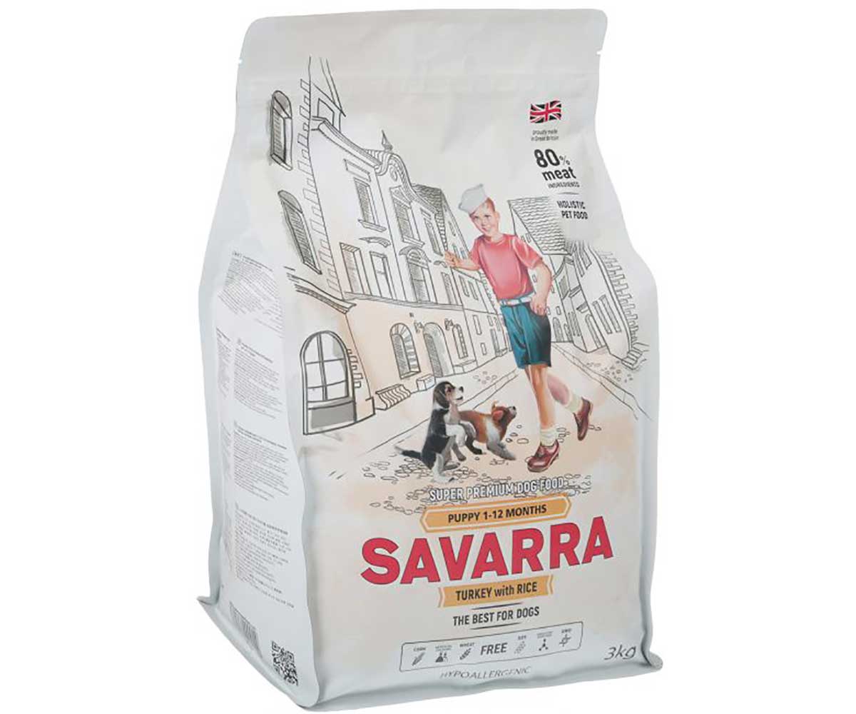 Сухой корм для собак SAVARRA индейка, с рисом 12 кг