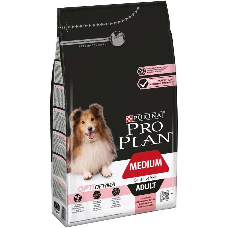 Сухой корм для собак Pro Plan Optiderma для здоровья кожи и шерсти, лосось, с рисом 14 кг (для крупных пород)