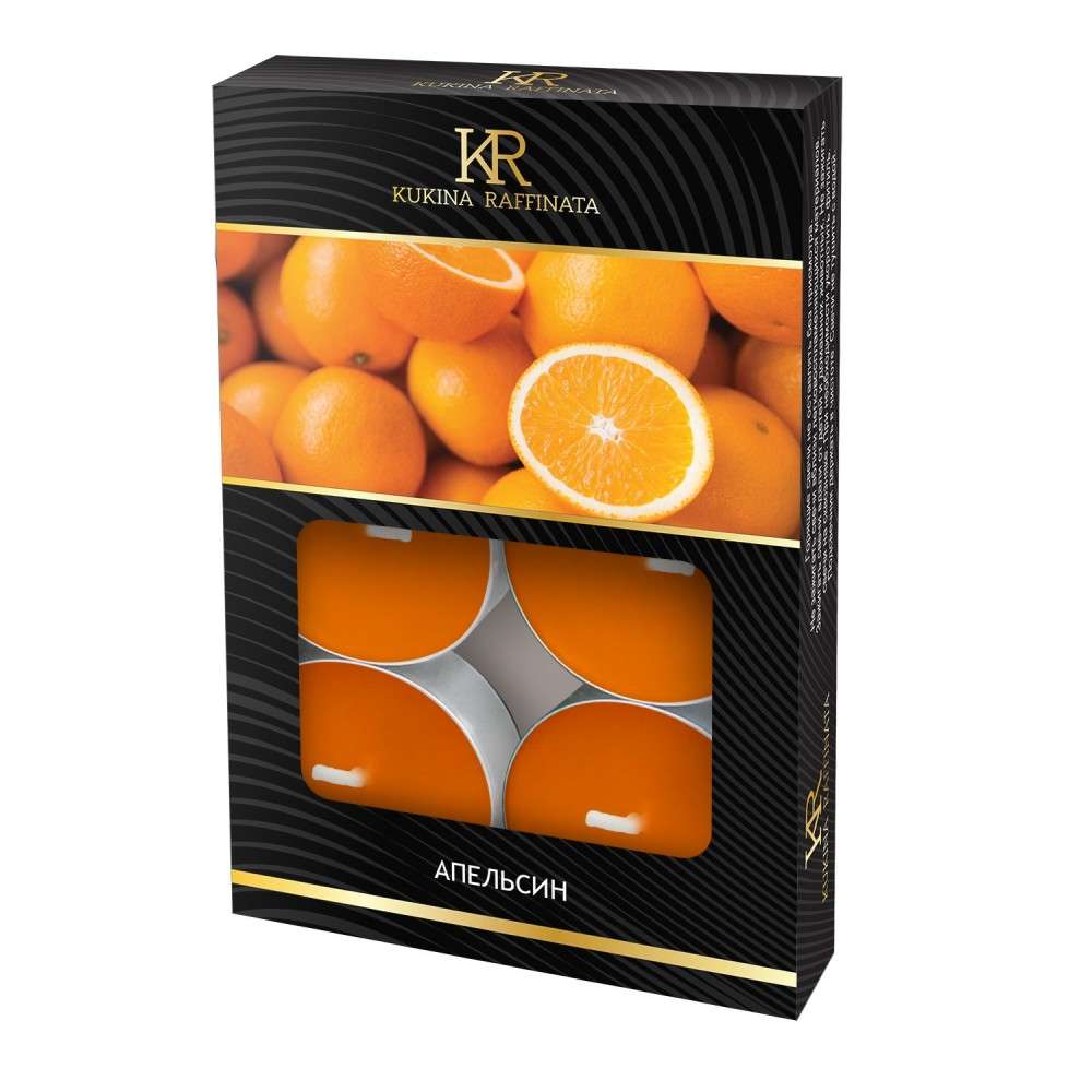 Набор свечей ароматических Kukina Raffinata Апельсин (6 штук в упаковке)