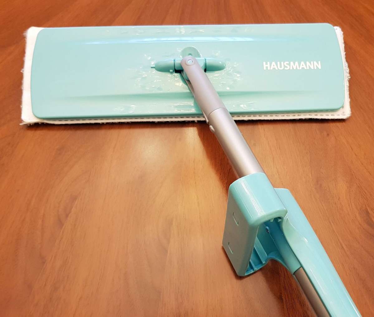 Швабра Hausmann Easy Clean, с отжимом, голубой, 137 см