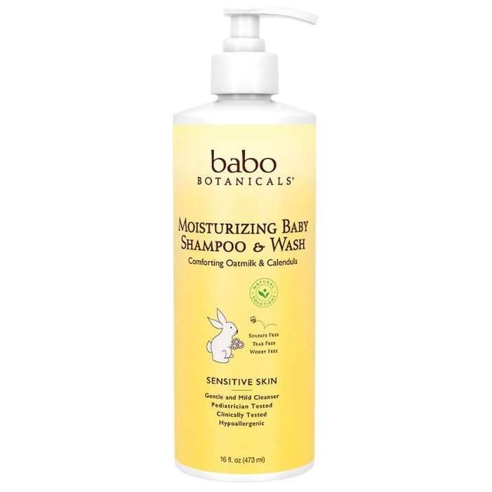Babo Botanicals Увлажняющий шампунь для волос и тела Овсяное молочко и календула