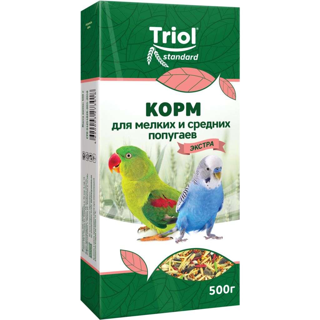 Triol корм Standard Экстра для мелких и средних попугаев