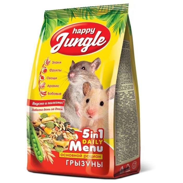 Корм для грызунов Happy Jungle 5 in 1 Daily Menu Основной рацион