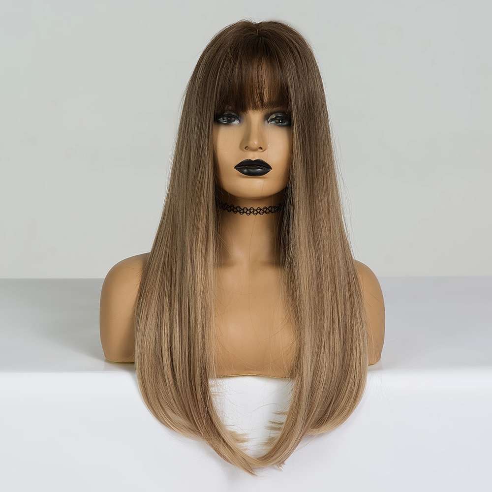 EASIHAIR, длинный прямой парик с челкой