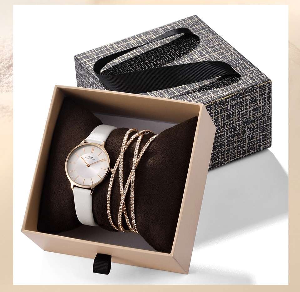 Комплект часов IBSO с браслетом и кристаллами