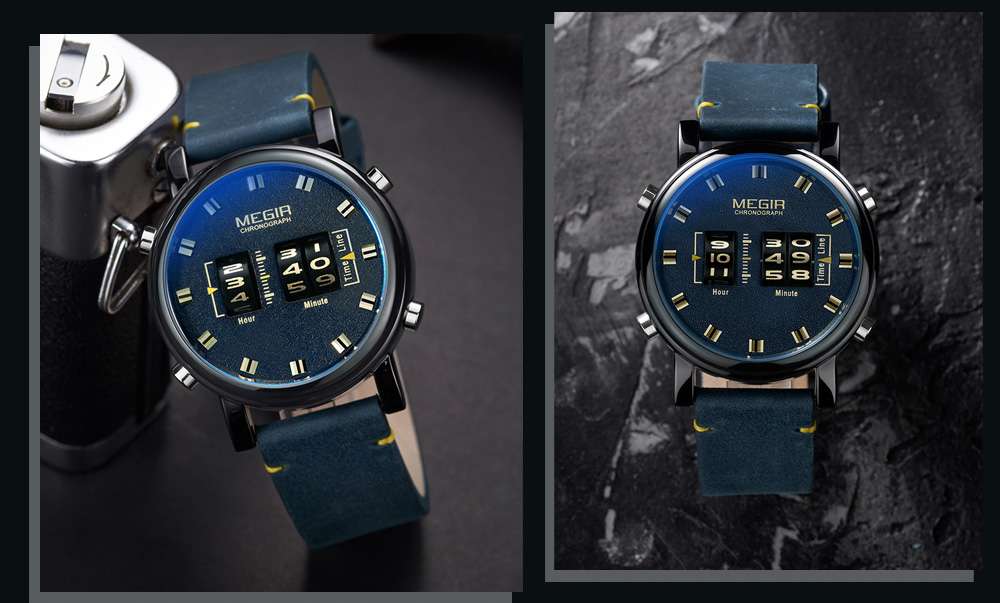 Часы MEGIR Мужские кварцевые в стиле милитари
