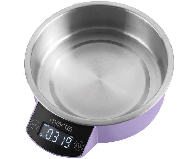 MARTA MT-1647 лиловый аметист весы кухонные