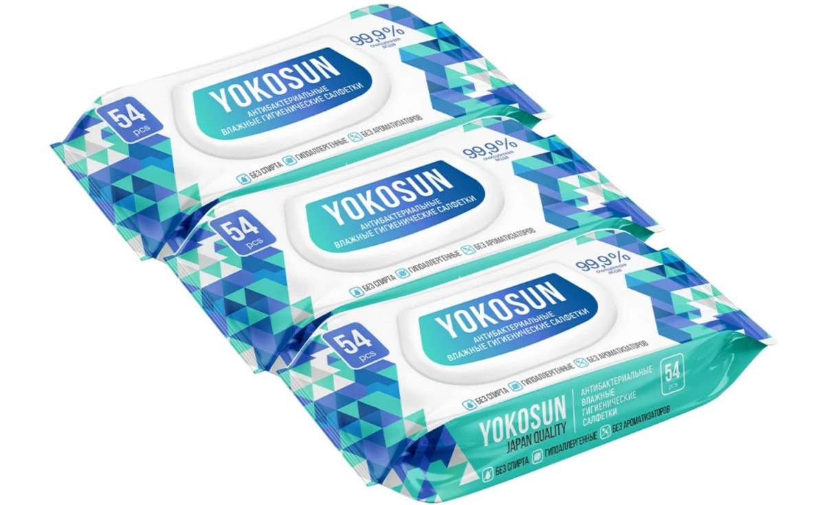YokoSun Влажные салфетки антибактериальные гигиенические